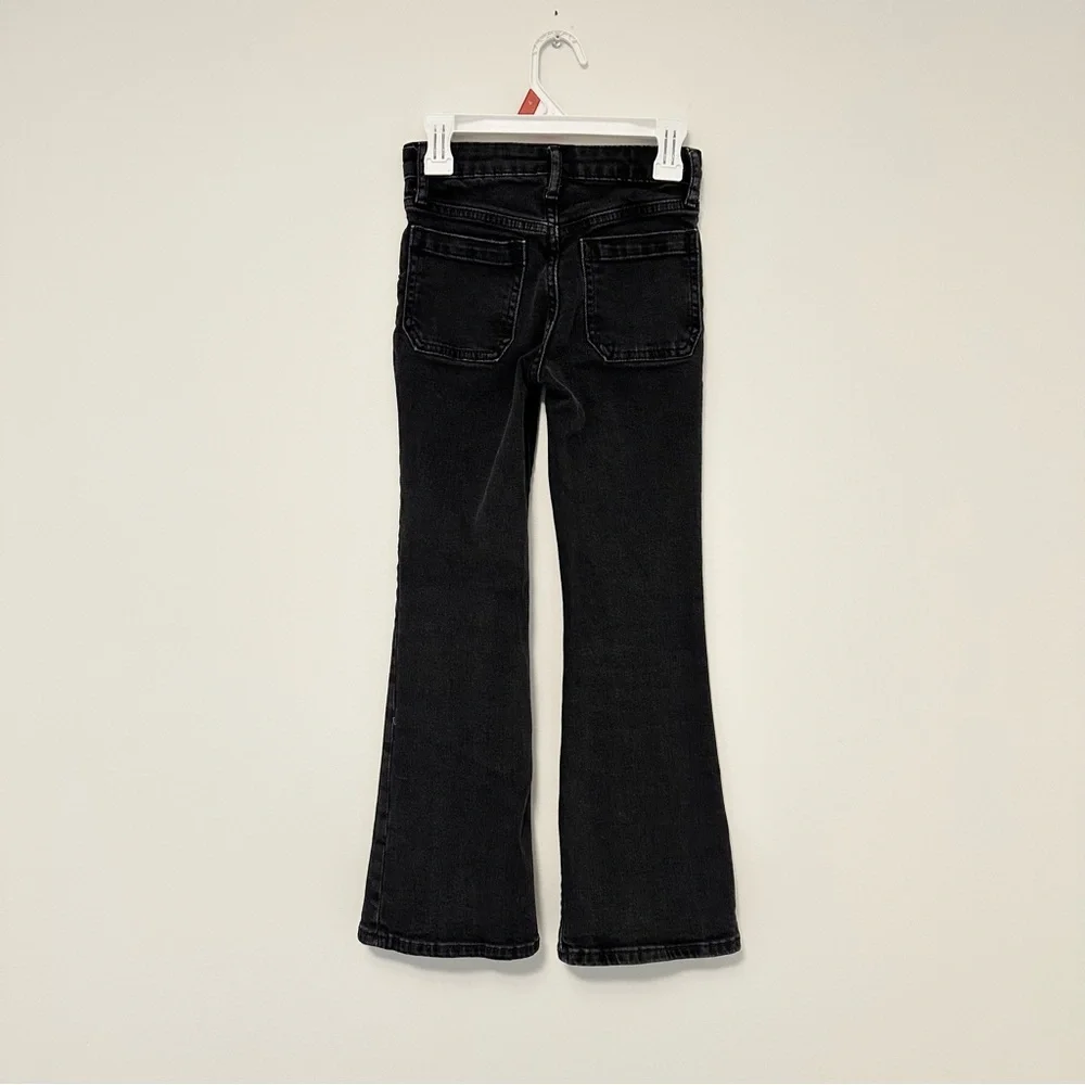 GAP Kids Girls size 8 Slim '70s Flare High Rise High Waist Black Jeans Bell